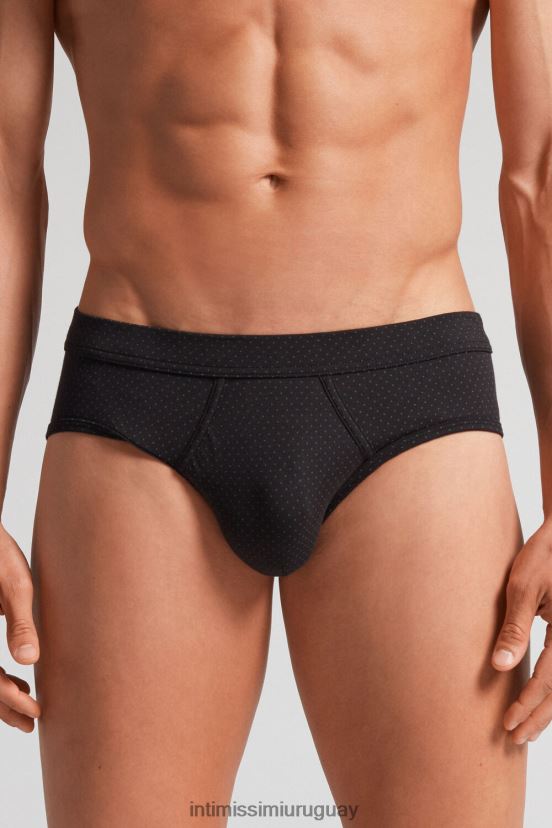 Braguita algodón supima micro lunares natural fresco Intimissimi hombres 365j-nero st.pois verde scuro V806B817 ropa interior