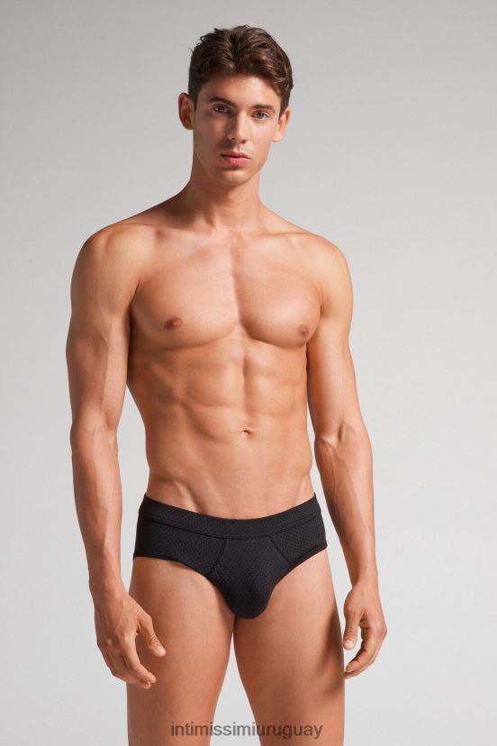 Braguita algodón supima micro lunares natural fresco Intimissimi hombres 365j-nero st.pois verde scuro V806B817 ropa interior