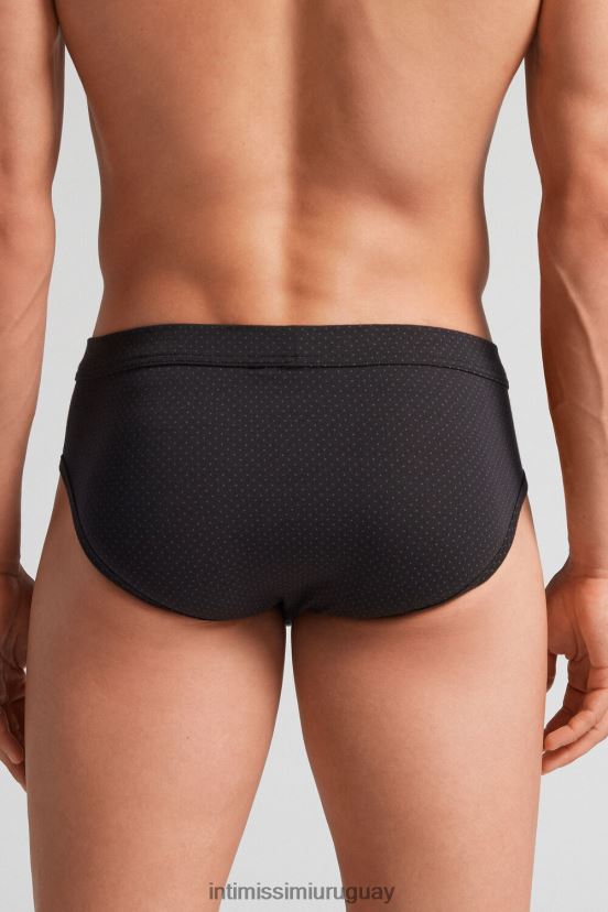 Braguita algodón supima micro lunares natural fresco Intimissimi hombres 365j-nero st.pois verde scuro V806B817 ropa interior