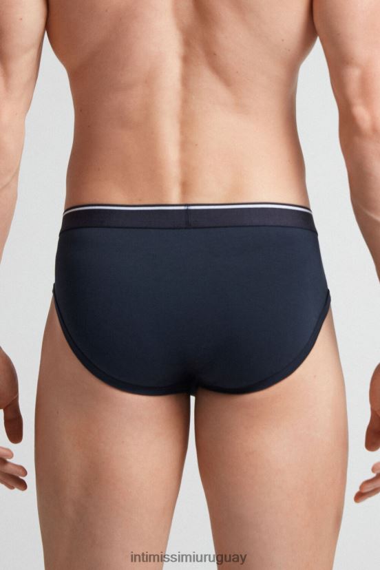 braguita de algodón supima con elástico visible Intimissimi hombres 6987-azul/blanco V806B8127 ropa interior