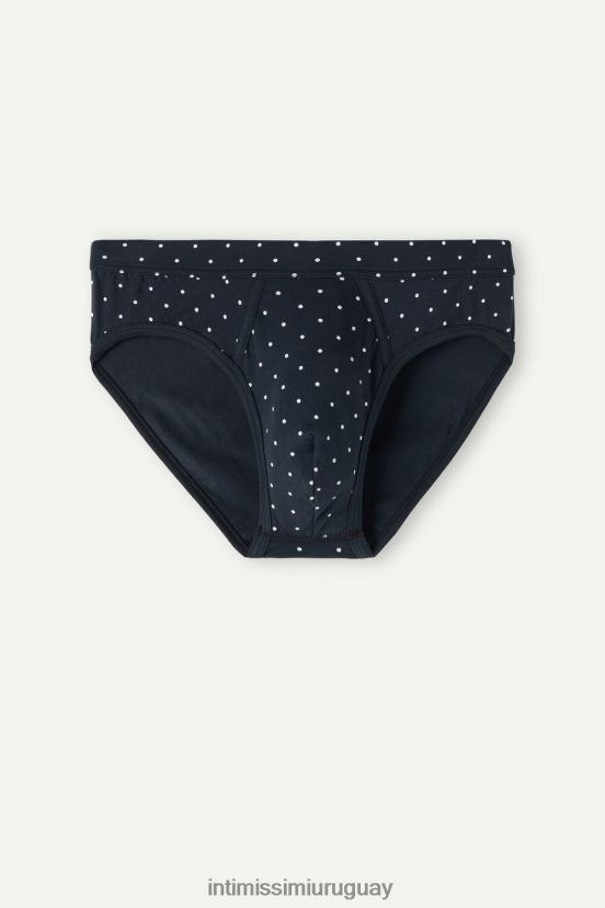 braguita de algodón supima elástico con lunares Intimissimi hombres 049j-estampado lunares azul medianoche V806B867 ropa interior