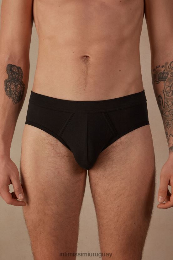 braguita de algodón supima fresco natural Intimissimi hombres 019-negro V806B833 ropa interior