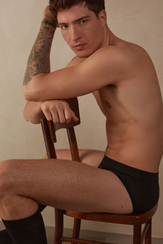 braguita de algodón supima fresco natural Intimissimi hombres 019-negro V806B833 ropa interior