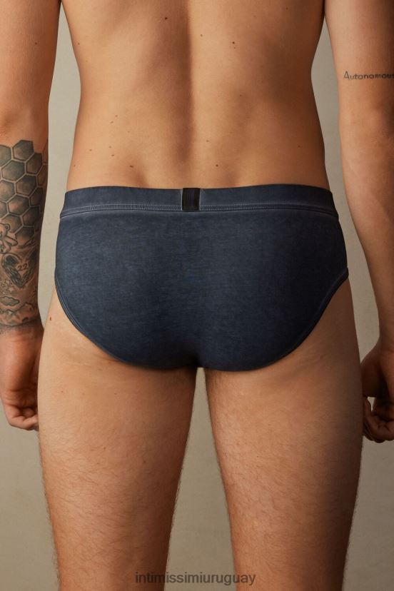 braguita de algodón supima fresco natural Intimissimi hombres 857i-azul oscuro V806B869 ropa interior