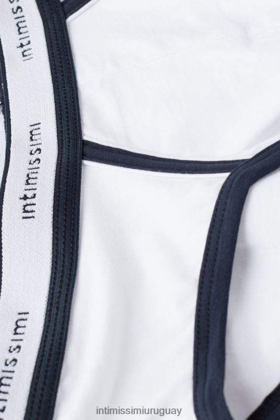 braguita de algodón supima fresco natural con logo Intimissimi hombres 6986-blanco/azul V806B823 ropa interior