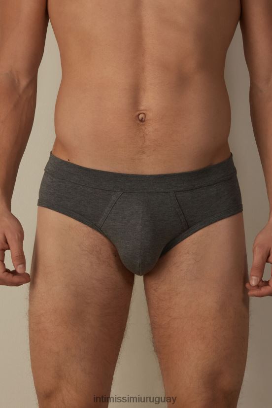 calzoncillos de algodón supima Intimissimi hombres 5227-gris carbón melange V806B8139 ropa interior