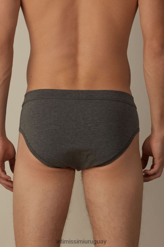 calzoncillos de algodón supima Intimissimi hombres 5227-gris carbón melange V806B8139 ropa interior
