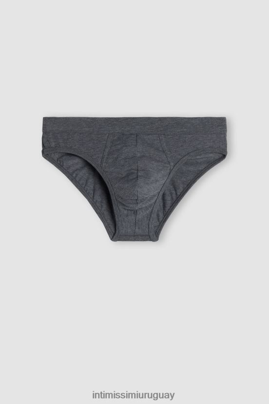 calzoncillos de algodón supima Intimissimi hombres 5227-gris carbón melange V806B8139 ropa interior