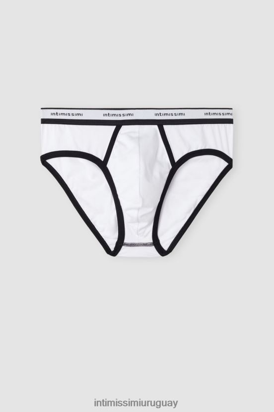 calzoncillos de algodón supima elástico con detalle de logo Intimissimi hombres 143i-negro/blanco V806B892 ropa interior