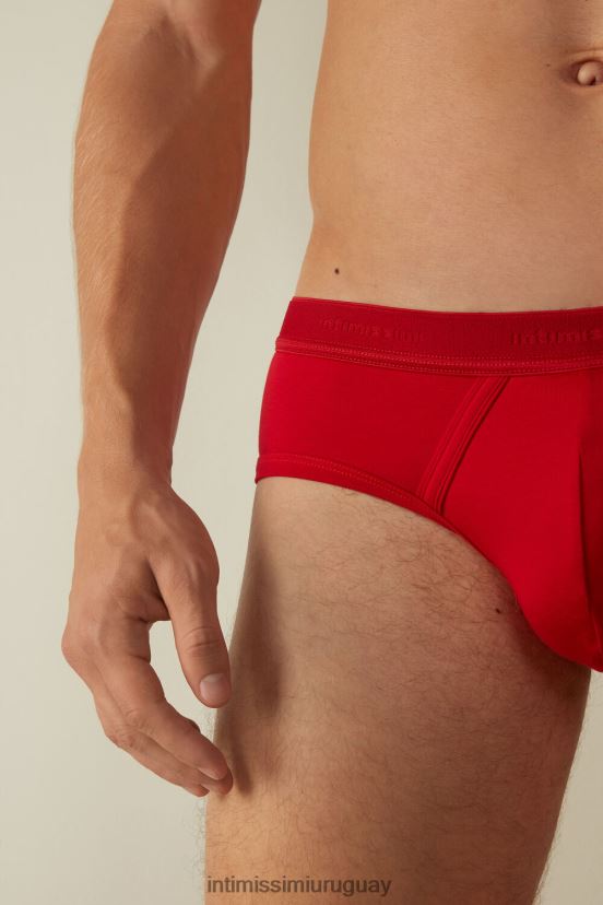 calzoncillos de algodón supima elástico con detalle de logo Intimissimi hombres 5222-rojo intenso/rojo V806B899 ropa interior
