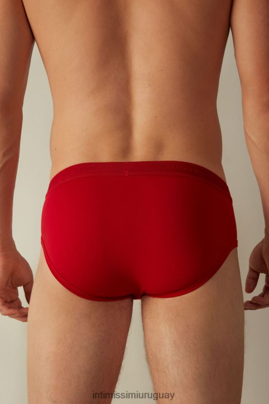 calzoncillos de algodón supima elástico con detalle de logo Intimissimi hombres 5222-rojo intenso/rojo V806B899 ropa interior