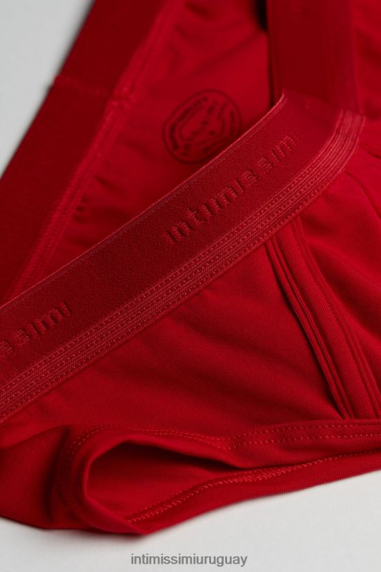calzoncillos de algodón supima elástico con detalle de logo Intimissimi hombres 5222-rojo intenso/rojo V806B899 ropa interior