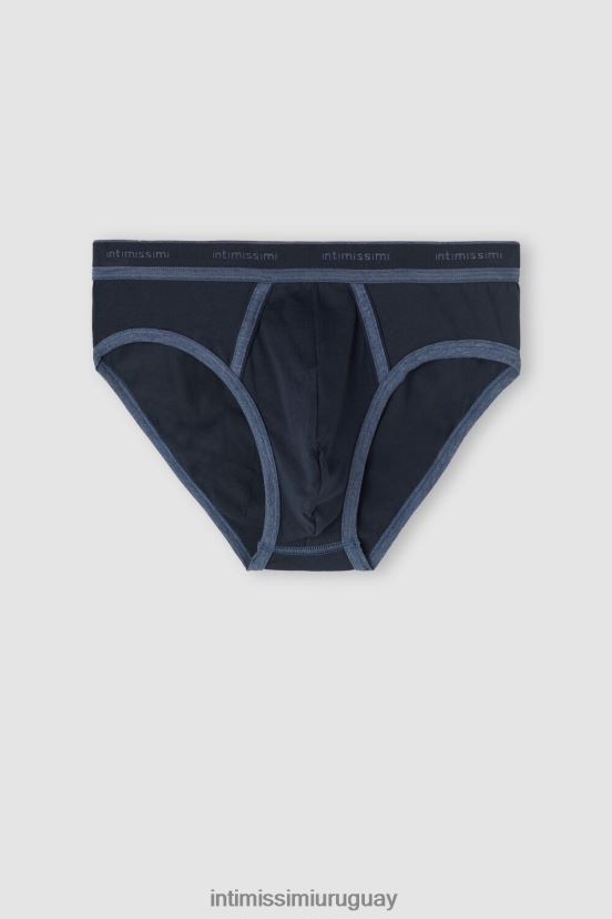 calzoncillos de algodón supima elástico con detalle de logo Intimissimi hombres 844i-mezcla azul medianoche/azul denim V806B887 ropa interior