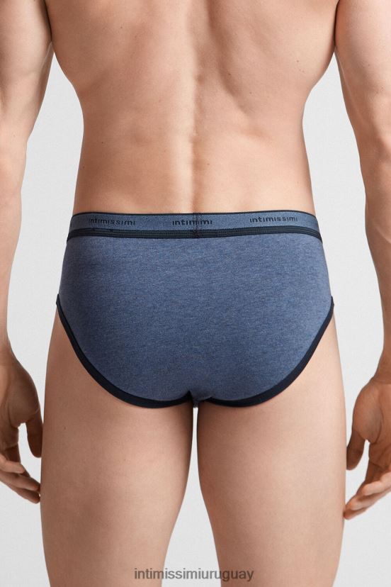 calzoncillos de algodón supima elástico con detalle de logo Intimissimi hombres 845i-mezcla azul denim/azul medianoche V806B886 ropa interior