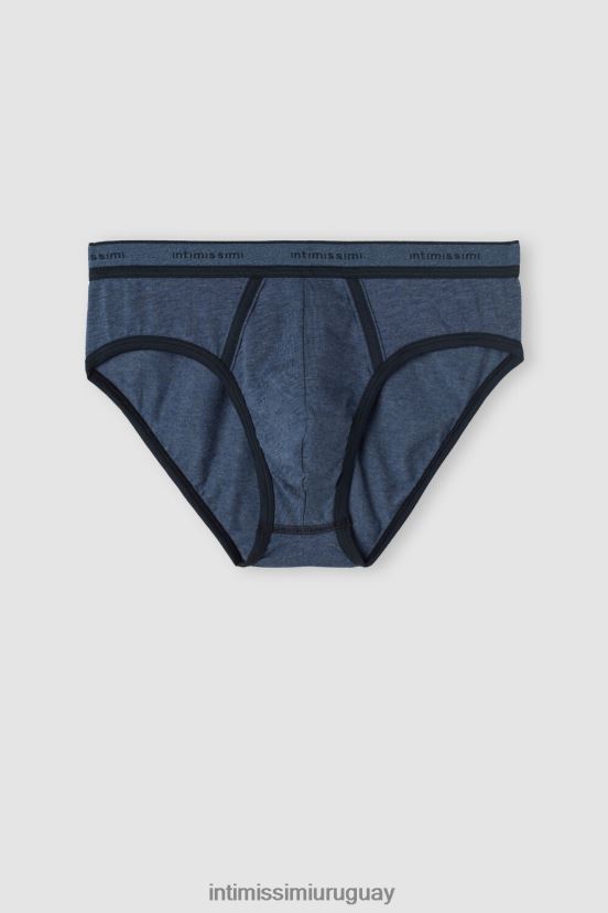 calzoncillos de algodón supima elástico con detalle de logo Intimissimi hombres 845i-mezcla azul denim/azul medianoche V806B886 ropa interior