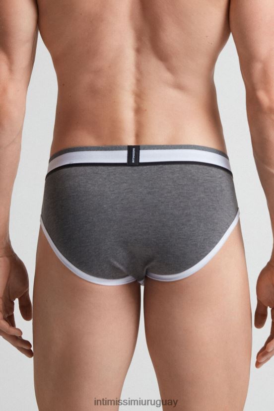 calzoncillos de algodón supima elástico de dos tonos Intimissimi hombres Mezcla 384i-blanco/grafito V806B8102 ropa interior