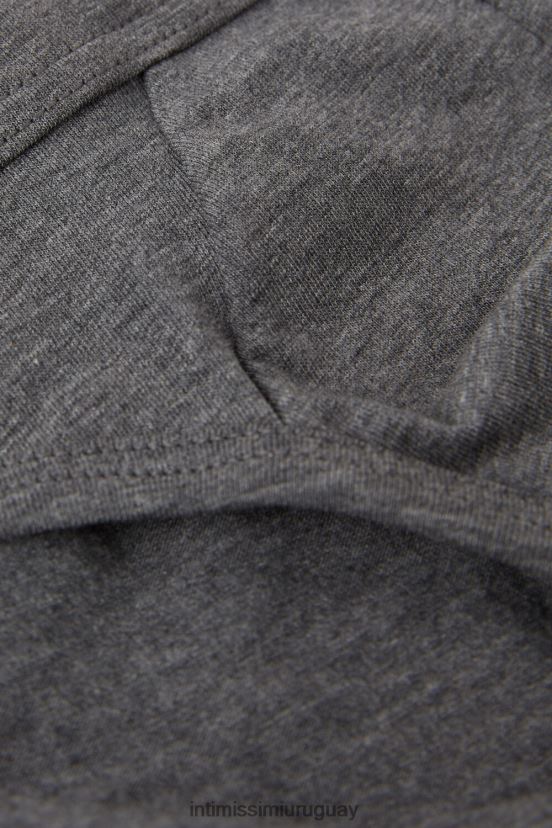 calzoncillos de algodón supima elástico de talle bajo Intimissimi hombres 5227-gris carbón melange V806B853 ropa interior