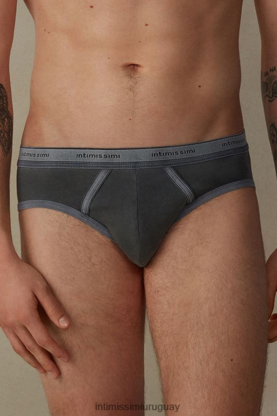 calzoncillos de algodón supima elástico teñido en prenda Intimissimi hombres 862i-negro V806B883 ropa interior