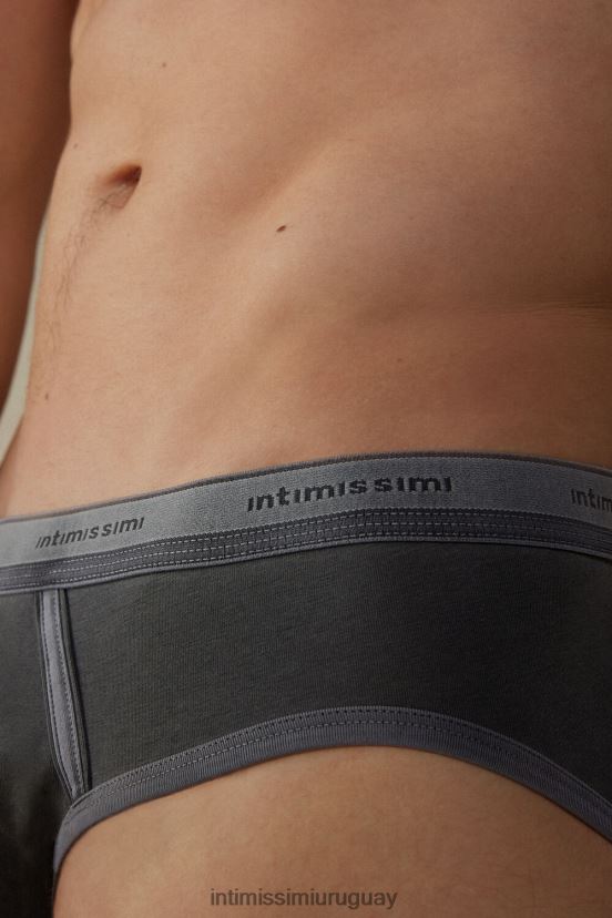 calzoncillos de algodón supima elástico teñido en prenda Intimissimi hombres 862i-negro V806B883 ropa interior