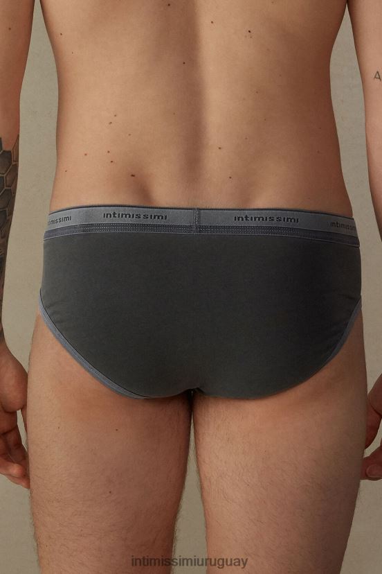 calzoncillos de algodón supima elástico teñido en prenda Intimissimi hombres 862i-negro V806B883 ropa interior