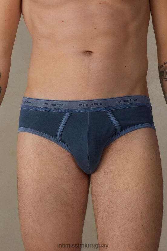 calzoncillos de algodón supima elástico teñido en prenda Intimissimi hombres 864i-azul oscuro V806B881 ropa interior