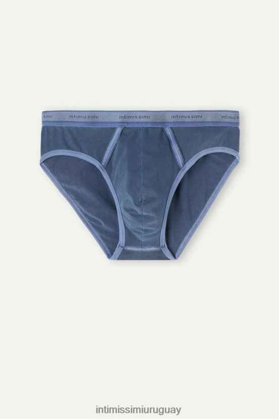 calzoncillos de algodón supima elástico teñido en prenda Intimissimi hombres 864i-azul oscuro V806B881 ropa interior