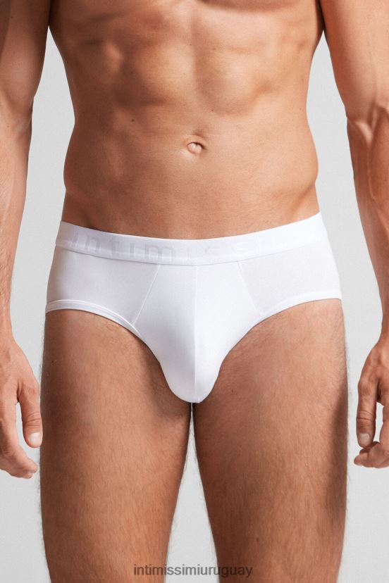 calzoncillos de microfibra con detalle de logo Intimissimi hombres 001-blanco V806B8151 ropa interior