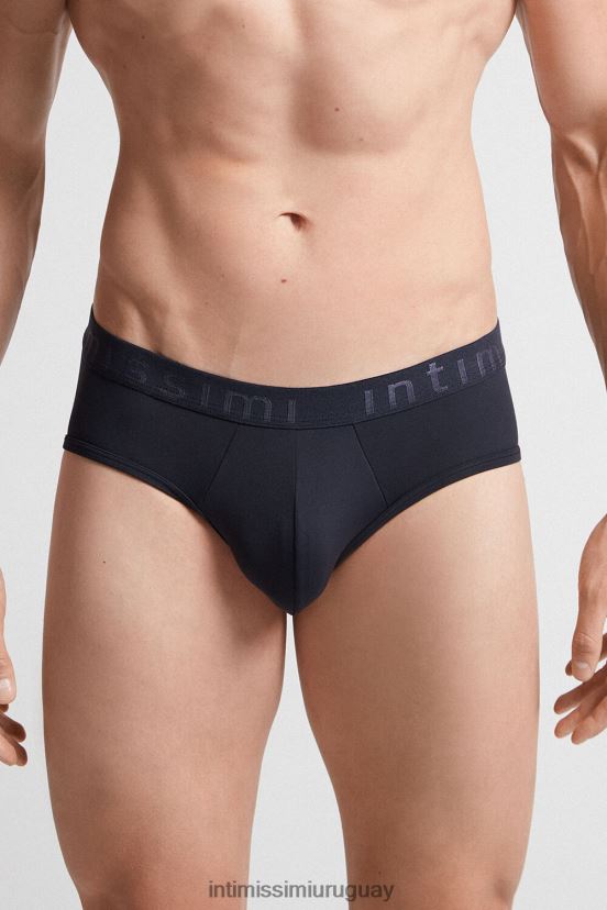 calzoncillos de microfibra con detalle de logo Intimissimi hombres 800-azul medianoche V806B8147 ropa interior