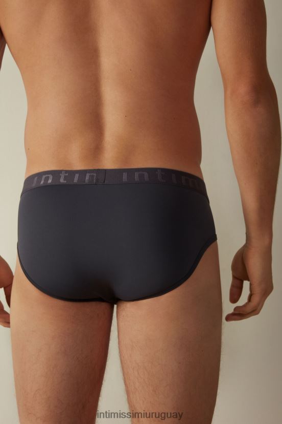 calzoncillos de microfibra con detalle de logo Intimissimi hombres 9963-gris hollín V806B8131 ropa interior