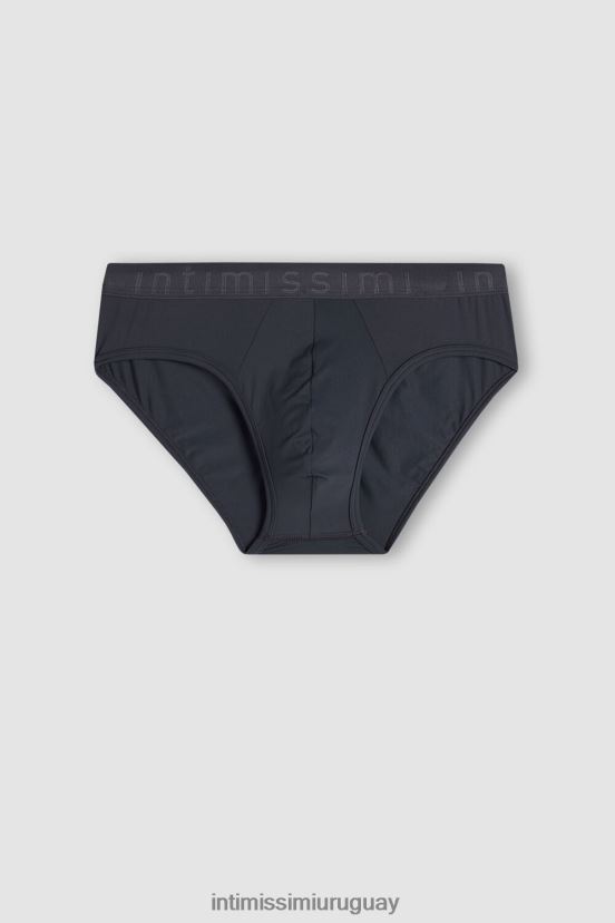 calzoncillos de microfibra con detalle de logo Intimissimi hombres 9963-gris hollín V806B8131 ropa interior