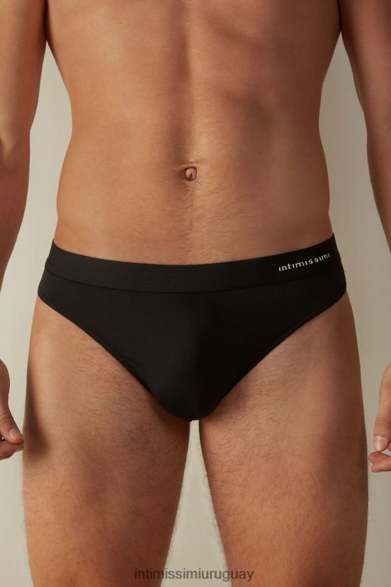 tanga de microfibra con detalle de logo Intimissimi hombres 019-negro V806B8133 ropa interior