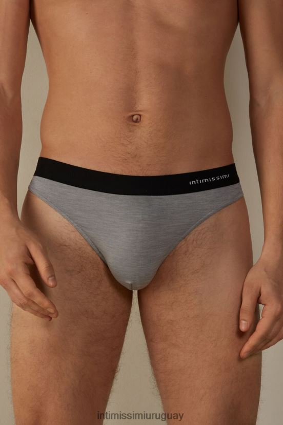 tanga de microfibra con detalle de logo Intimissimi hombres 9958-mezcla gris claro V806B8132 ropa interior