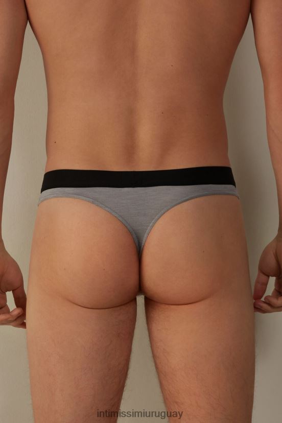 tanga de microfibra con detalle de logo Intimissimi hombres 9958-mezcla gris claro V806B8132 ropa interior