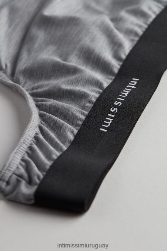 tanga de microfibra con detalle de logo Intimissimi hombres 9958-mezcla gris claro V806B8132 ropa interior