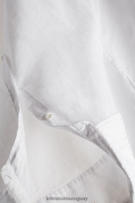 camisa de lino y algodón Intimissimi hombres 001-blanco V806B8210 vestir