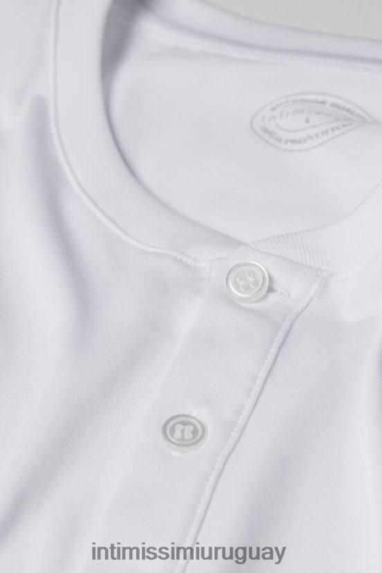 camisa de algodón supima de manga corta Intimissimi hombres 001-blanco V806B8234 vestir