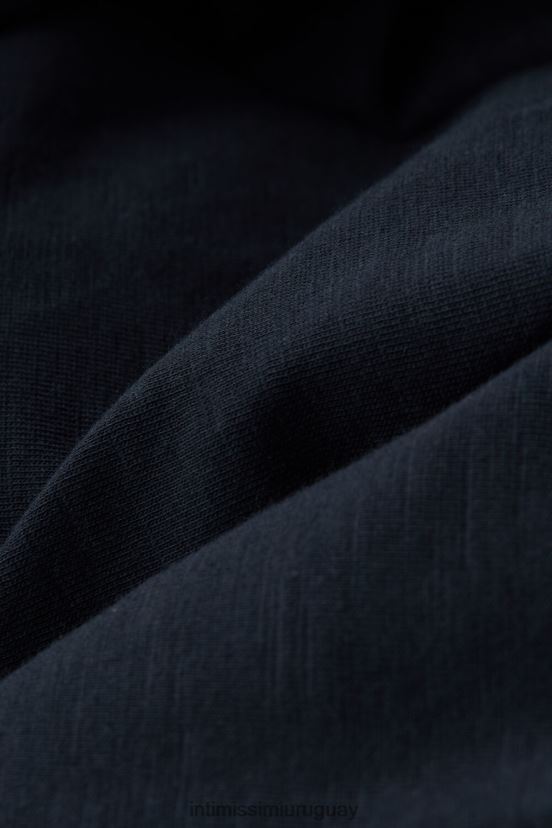 camiseta de algodón flameado Intimissimi hombres 800-azul medianoche V806B8192 vestir