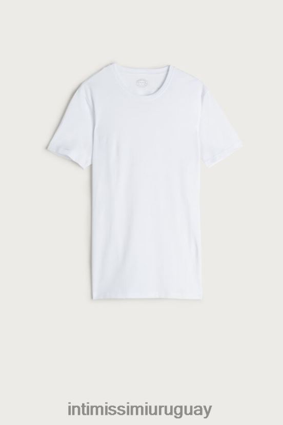 camiseta de algodón supima elástico Intimissimi hombres 001-blanco V806B8286 vestir