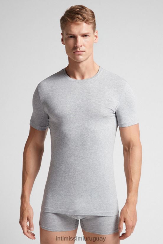 camiseta de algodón supima elástico Intimissimi hombres 031-mezcla gris claro V806B8283 vestir