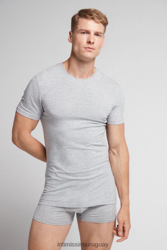 camiseta de algodón supima elástico Intimissimi hombres 031-mezcla gris claro V806B8283 vestir