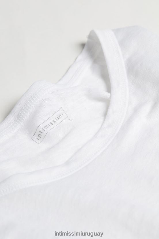 camiseta de lino de manga corta Intimissimi hombres 001-blanco V806B8223 vestir