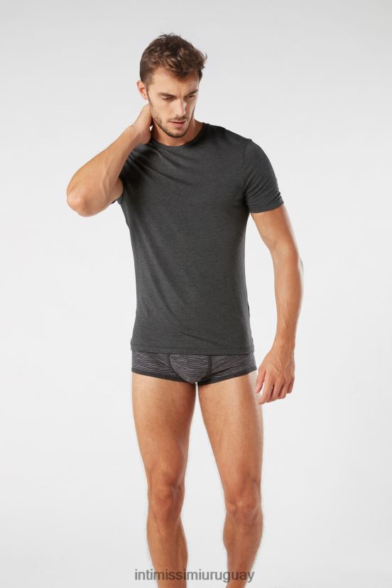 camiseta de modal y seda Intimissimi hombres 040-mezcla gris oscuro V806B8262 vestir