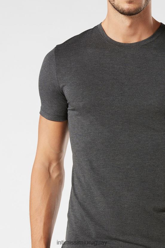 camiseta de modal y seda Intimissimi hombres 040-mezcla gris oscuro V806B8262 vestir
