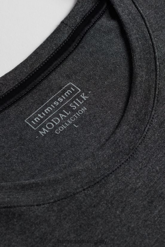 camiseta de modal y seda Intimissimi hombres 040-mezcla gris oscuro V806B8262 vestir