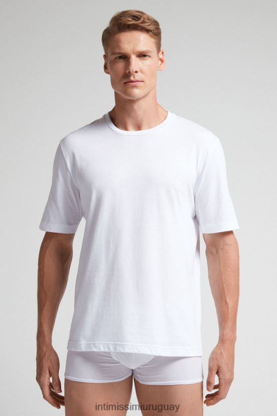 camiseta de punto de algodón Intimissimi hombres 001-blanco V806B8226 vestir