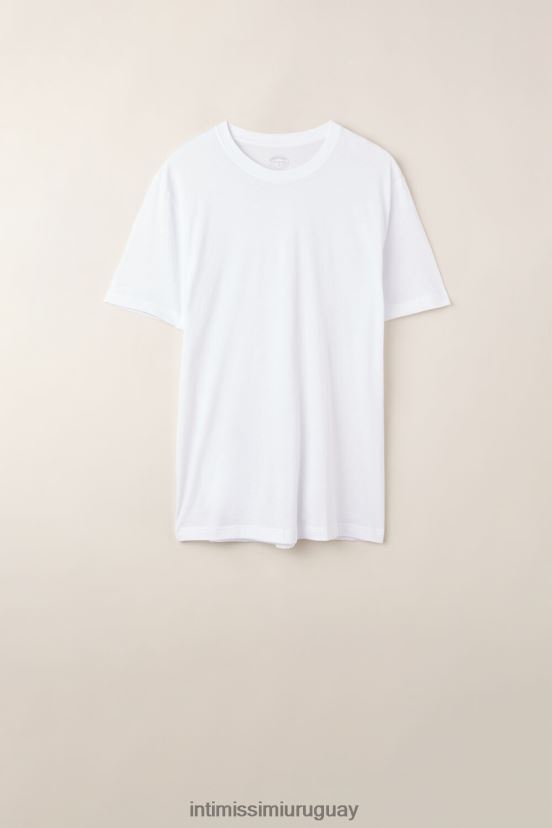 camiseta regular fit de algodón supima extrafino Intimissimi hombres 001-blanco V806B8182 vestir