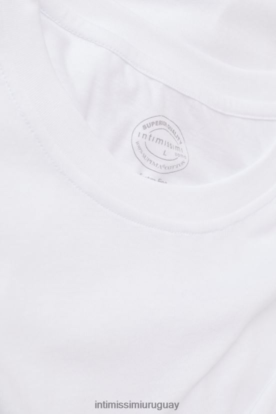 camiseta regular fit de algodón supima extrafino Intimissimi hombres 001-blanco V806B8182 vestir