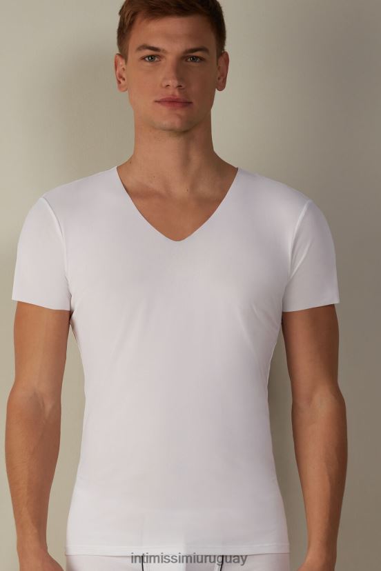 top de micromalla con bordes sin rematar Intimissimi hombres 001-blanco V806B8266 vestir