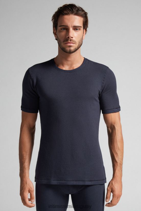 top de modal y cachemira de manga corta Intimissimi hombres 800-azul medianoche V806B8253 vestir