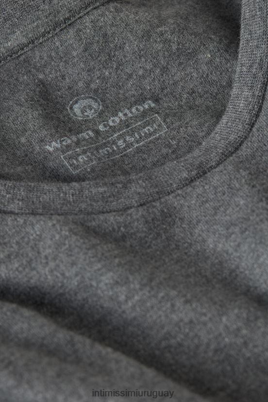 top cálido de algodón de manga larga Intimissimi hombres 5227-gris carbón melange V806B8202 vestir